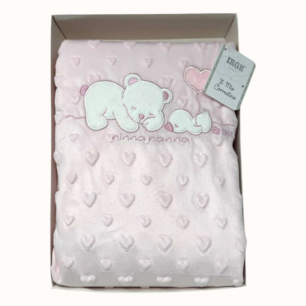 Irge Baby - Copertina Culla In Morbido E Caldo Coral Con Applicazione E Ricamo Mis. 115x140