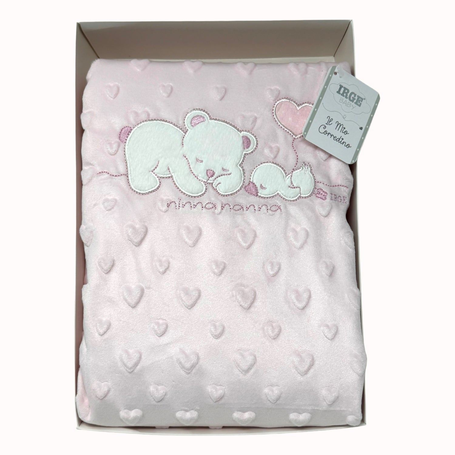 Irge Baby - Copertina Culla In Morbido E Caldo Coral Con Applicazione E Ricamo Mis. 115x140