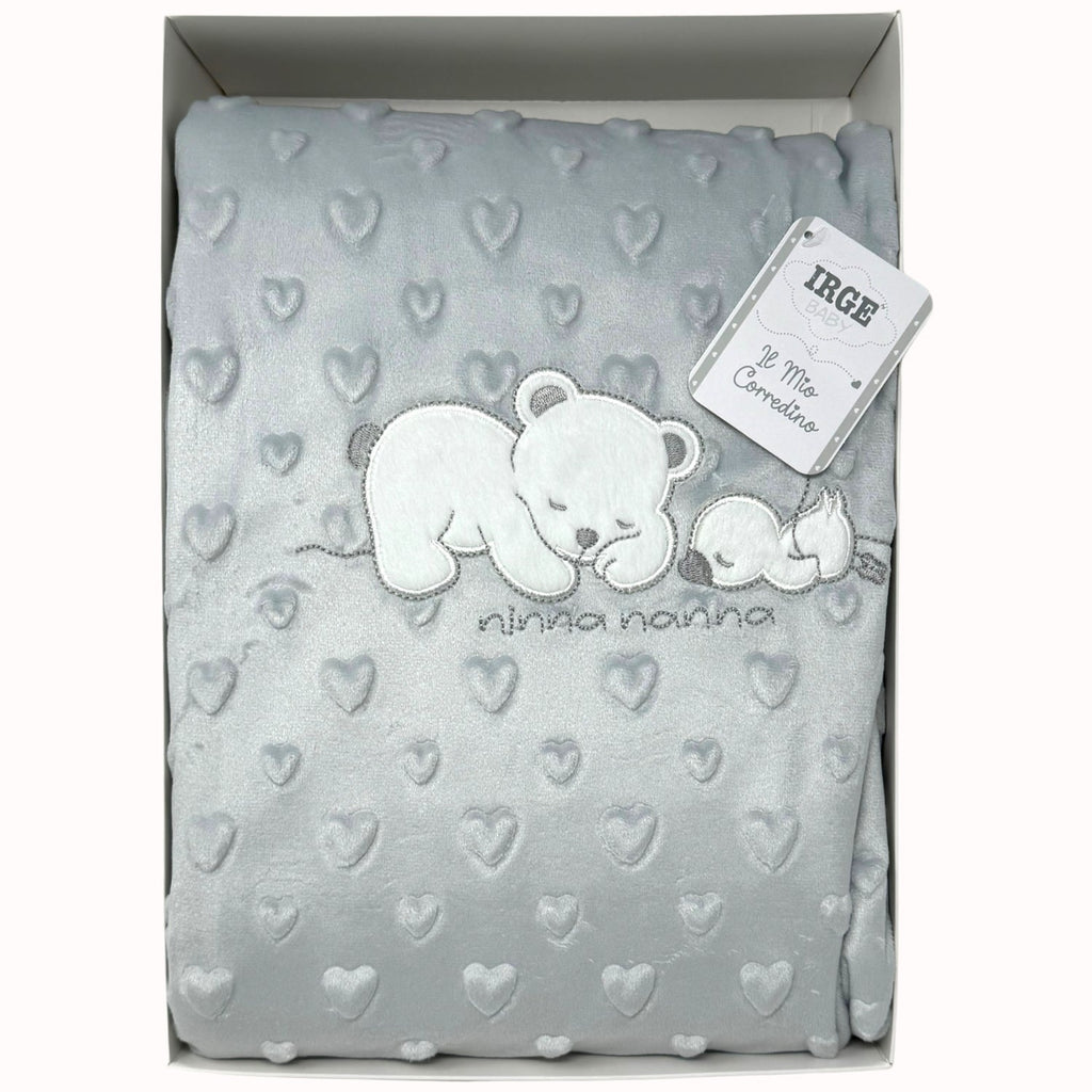 Irge Baby - Copertina Culla In Morbido E Caldo Coral Con Applicazione E Ricamo Mis. 115x140