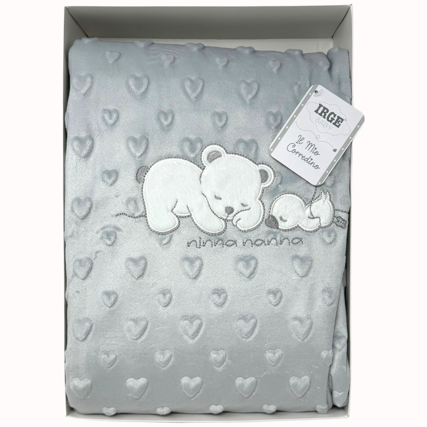 Irge Baby - Copertina Culla In Morbido E Caldo Coral Con Applicazione E Ricamo Mis. 115x140
