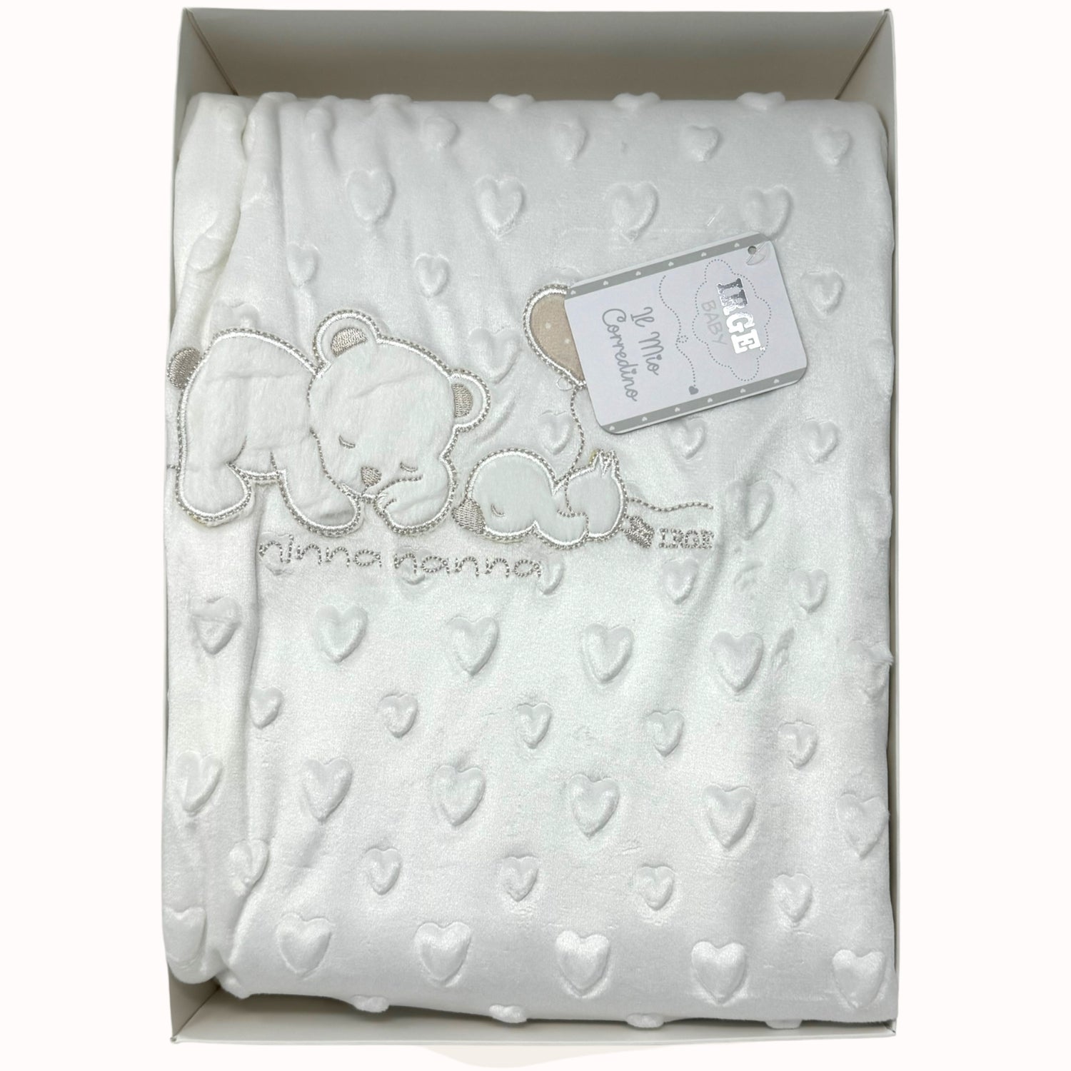 Irge Baby - Copertina Culla In Morbido E Caldo Coral Con Applicazione E Ricamo Mis. 115x140