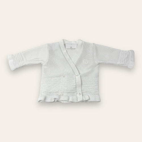 Nazareno Gabrielli - Scaldacuore Neonato In Puro Cotone Bianco Femminuccia  Art. Ng751/19