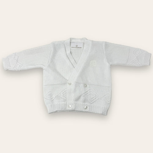 Nazareno Gabrielli - Scaldacuore Neonato In Puro Cotone Bianco Maschietto  Art. Ng751/18