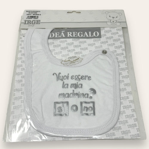 Nancy Baby Idea Regalo Bavetta In Puro Cotone Con Clips Stampata  Ir268