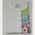 Bollicine Primavera - Pigiama Donna Cotone Serafino 7 Bottoni In Puro Cotone Pantalone Unito  Art. Ambra