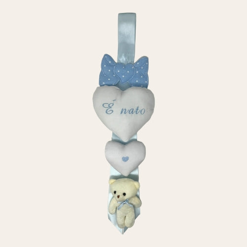 Irge Baby Coccarda Per Passeggino Di Benvenuto A Con Fiocco E Ricamo Piccola  Art. Ir1029
