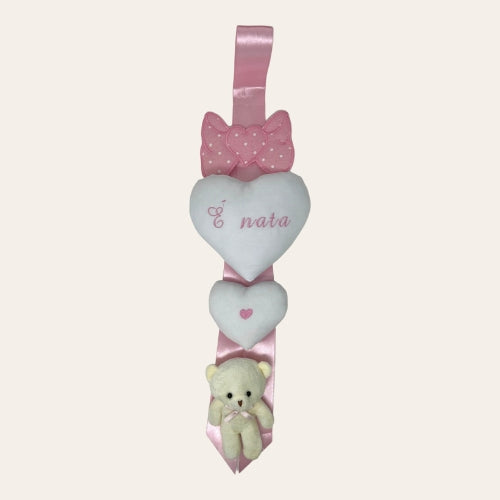 Irge Baby Coccarda Per Passeggino Di Benvenuto A Con Fiocco E Ricamo Piccola  Art. Ir1029