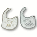 Irge Baby - Bavetta Baby In Jacquard Ricamata Chiusura Con Clips In Puro Cotone  Art. Ir1471-2