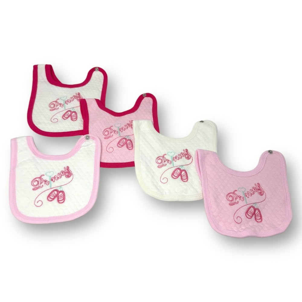 Teneri Bebè - Bavetta Baby In Jacquard Ricamata Chiusura Con Clips In Puro Cotone  Art. 261-2