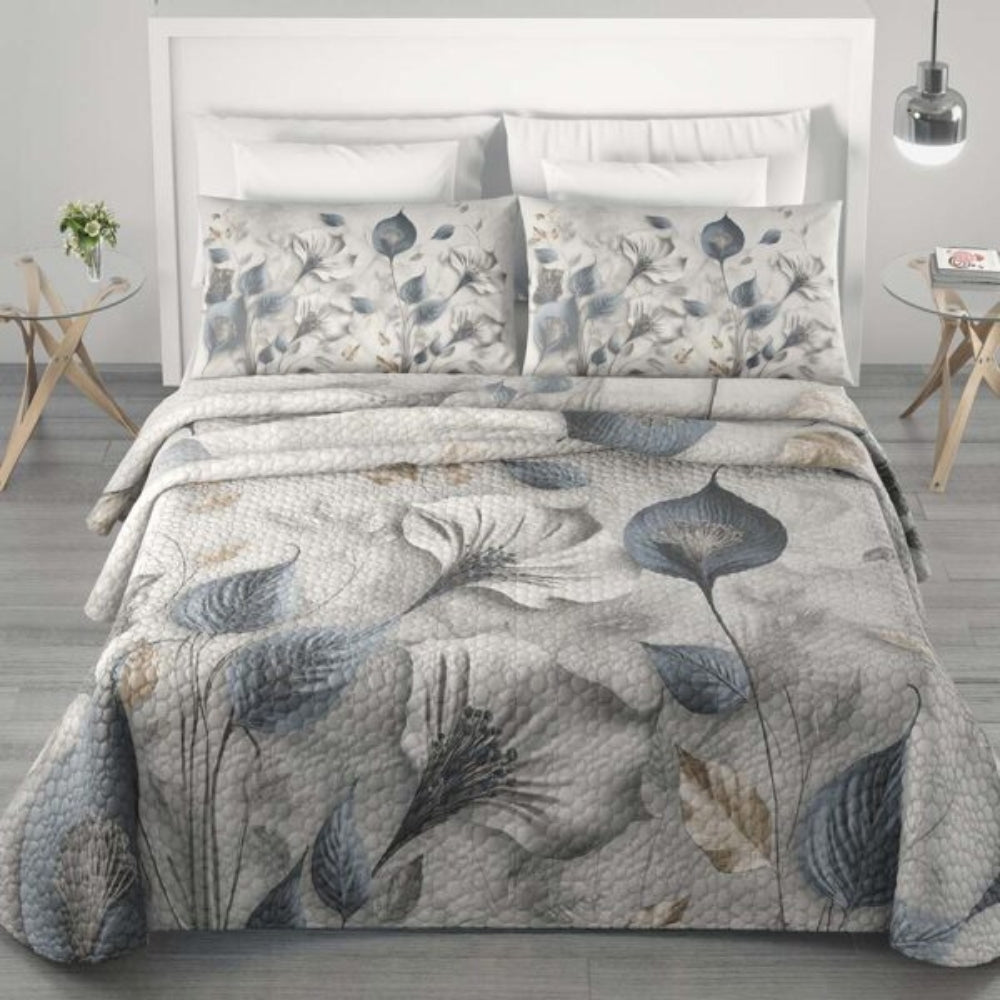 Irge Home - Copriletto Trapuntato Matrimoniale Stampa Digitale Colori Assortiti  Art. Ludmilla