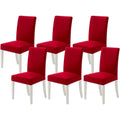 Irge - 6 Pezzi Coprisedia Vestisedia Estensibili Tinta Unita Colori Assortiti Copri Sedia Art. Silhouette