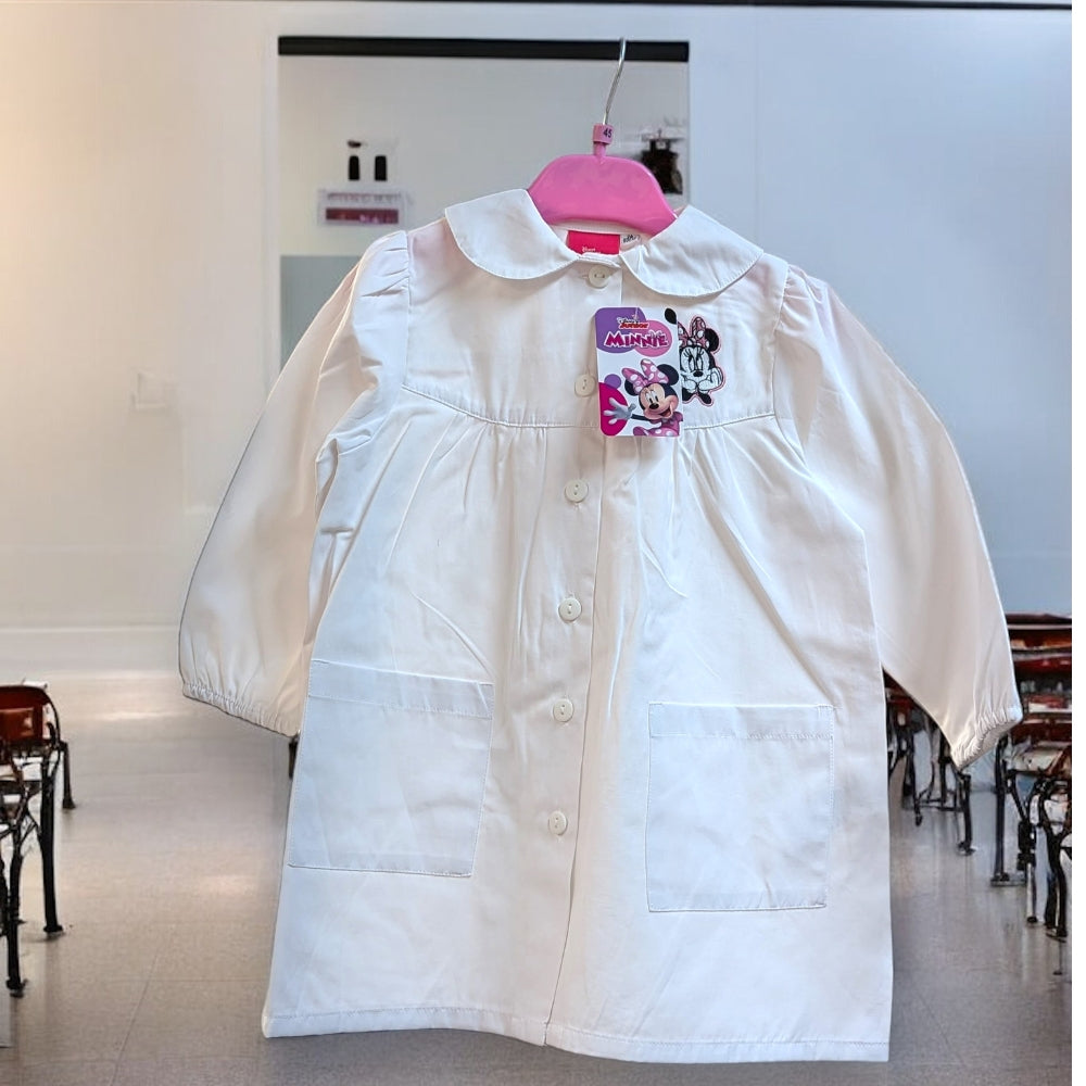 Minnie - Grembiule Scuola Asilo Bianco Con Ricamo  Art. Min0496