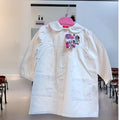Minnie - Grembiule Scuola Asilo Bianco Con Ricamo  Art. Min0496