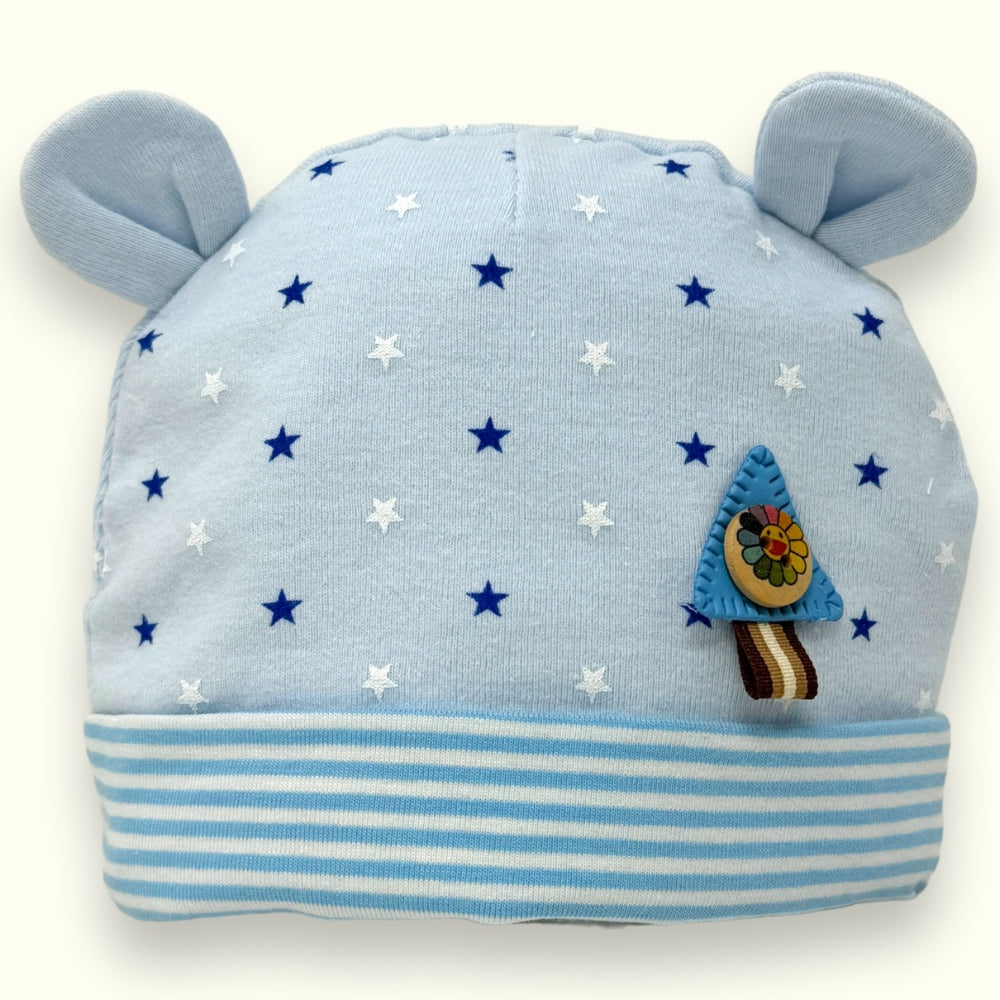 Nancy Baby - Cappellino Baby Prima Nascita In Puro Cotone Fantasia  Art. 1699-5