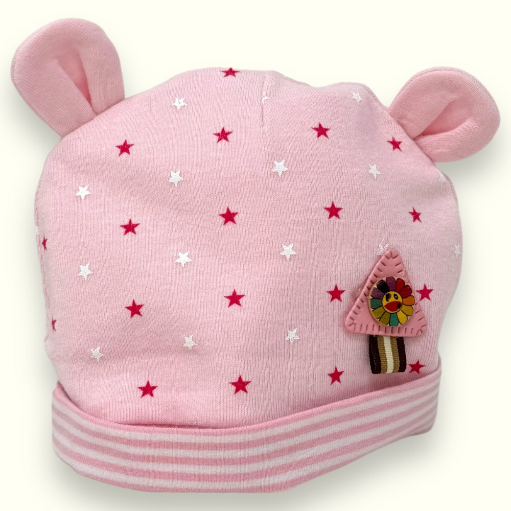 Nancy Baby - Cappellino Baby Prima Nascita In Puro Cotone Fantasia  Art. 1699-5