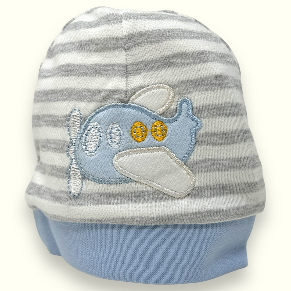 Nancy Baby - Cappellino Baby Prima Nascita In Puro Cotone Fantasia Ricamato  Art. 1660