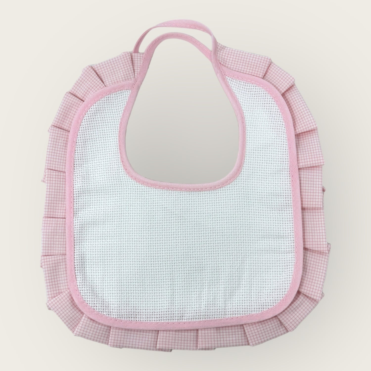Nancy Baby -bavetta Misura Media In Puro Cotone Tela Aida Idea Ricamo  Art. 02030