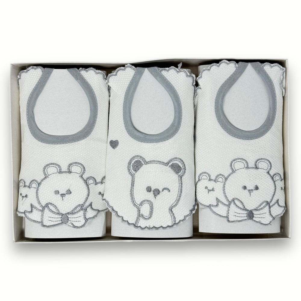Irge - Set Regalo 3pezzi Bavette In Jacquard Ricamato Art. Ir1973-2