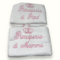 Nancy Baby - Idea Regalo Baby Set 2 Asciugamano Ricamati  Mamma/papà  Art. 1517
