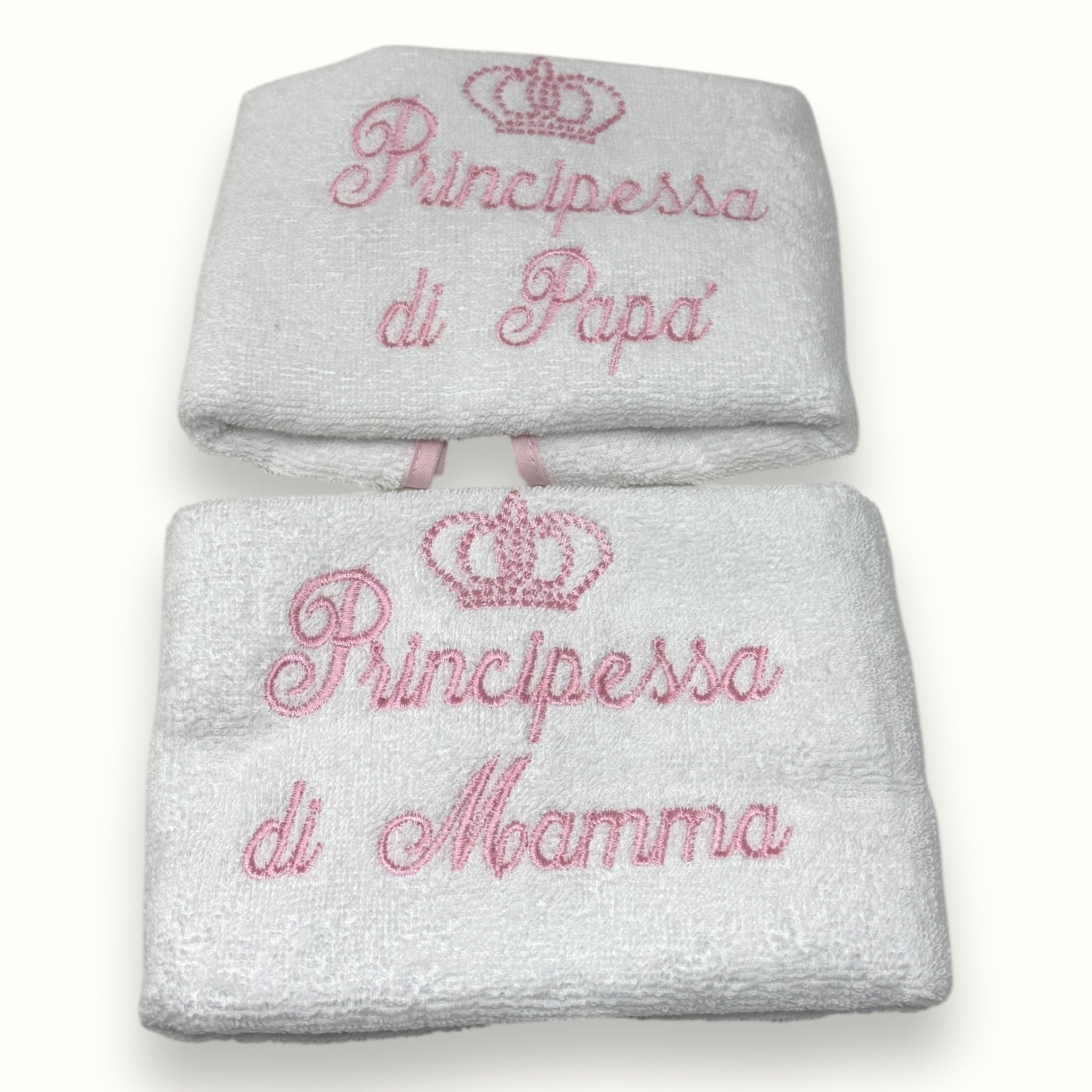 Nancy Baby - Idea Regalo Baby Set 2 Asciugamano Ricamati  Mamma/papà  Art. 1517