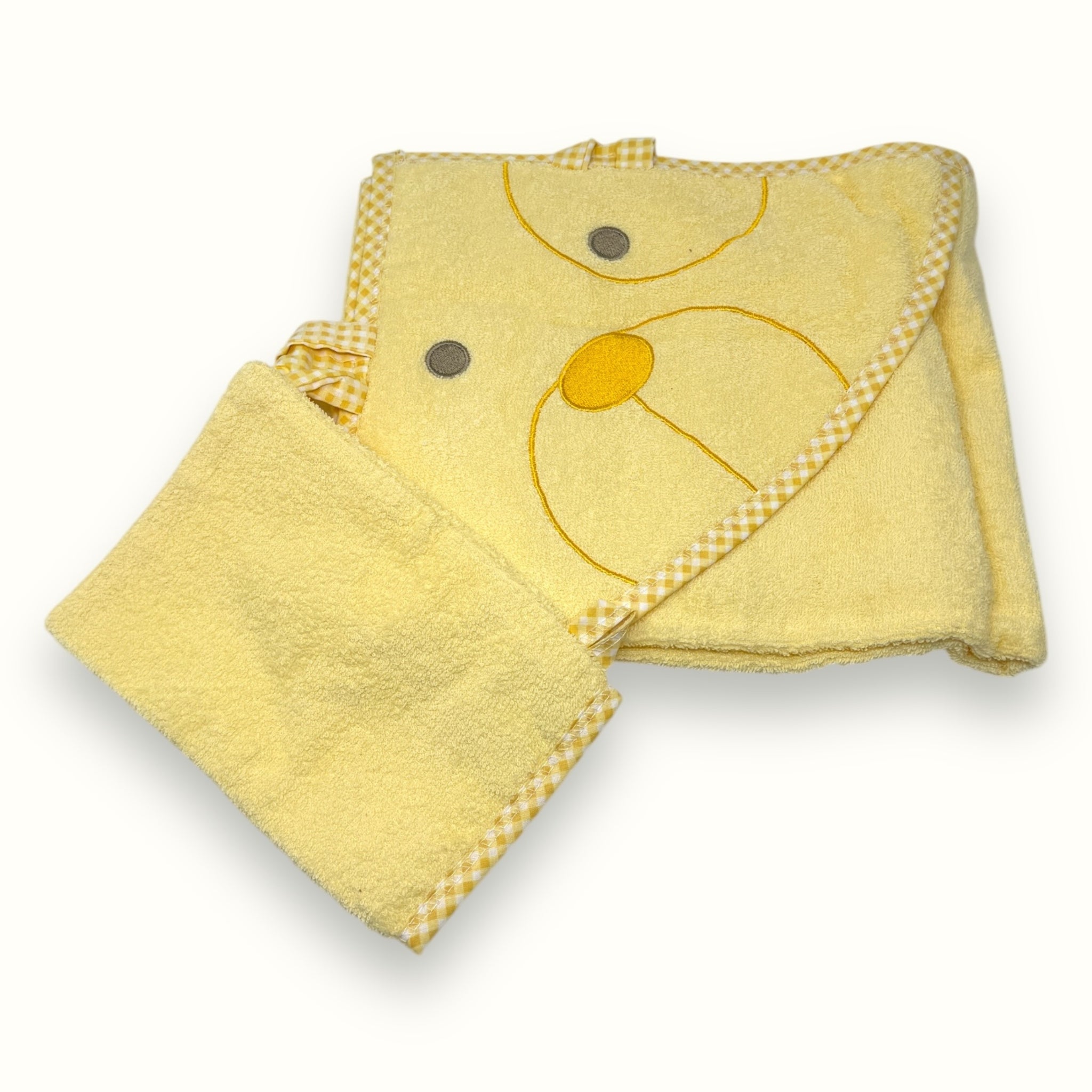 Nancy - Accappatoio Triangolo + Guantino Per Neonato Ricamato In Spugna100% Cot.  Art. 444