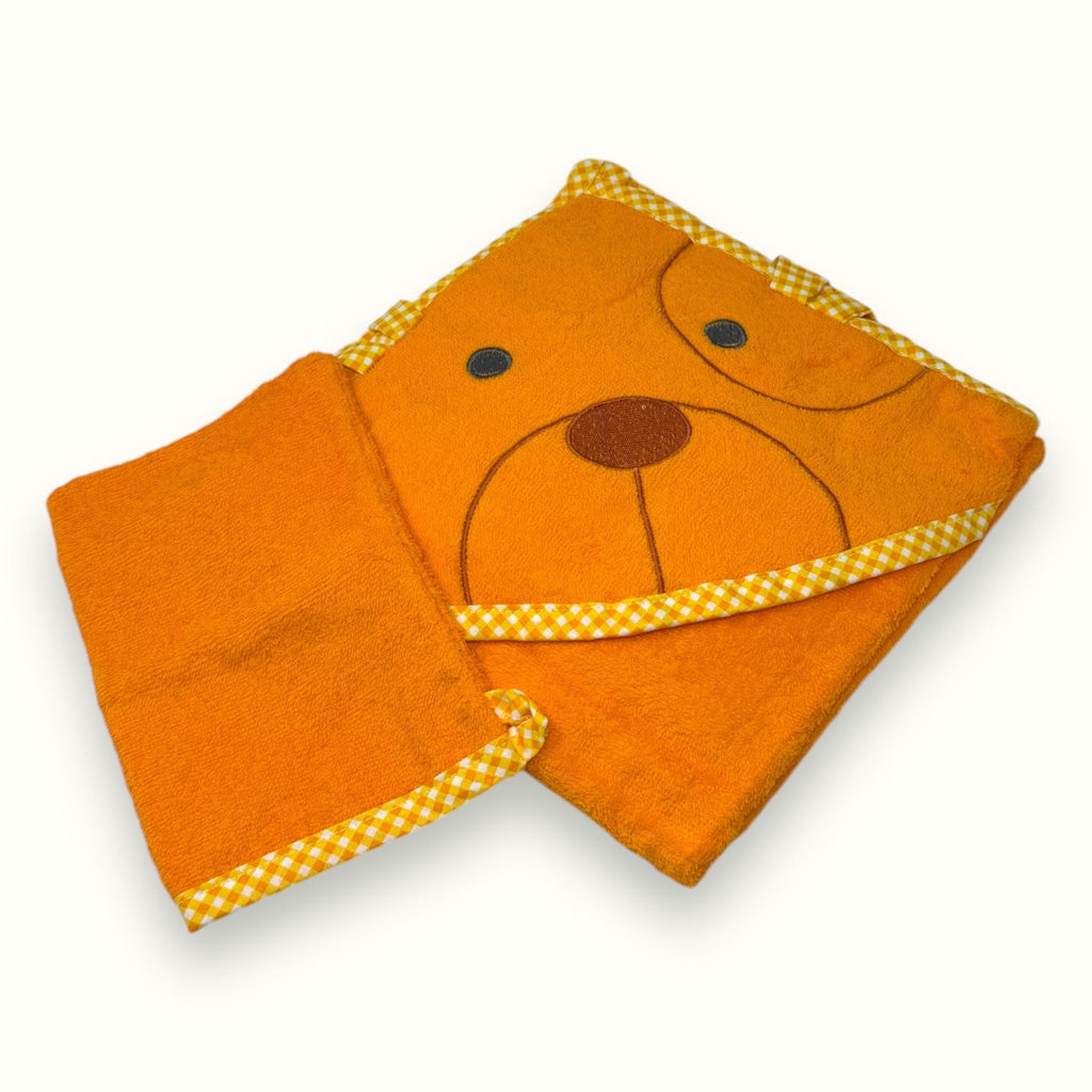 Nancy - Accappatoio Triangolo + Guantino Per Neonato Ricamato In Spugna100% Cot.  Art. 444