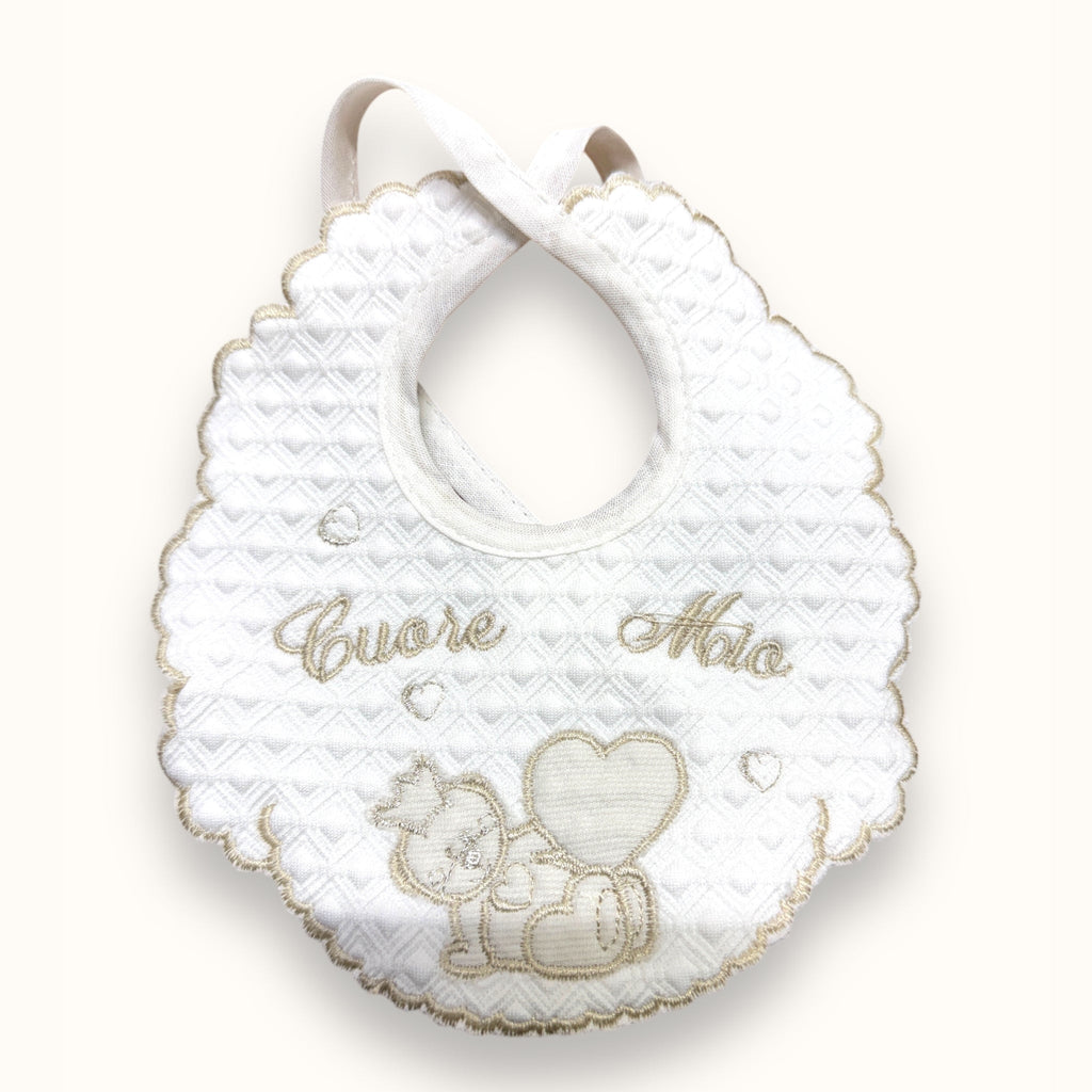 Teneri Bebe' - Bavetta Prima Nascita Ricamata In Puro Cotone 100%  "vari Colori"  Art. 359-2