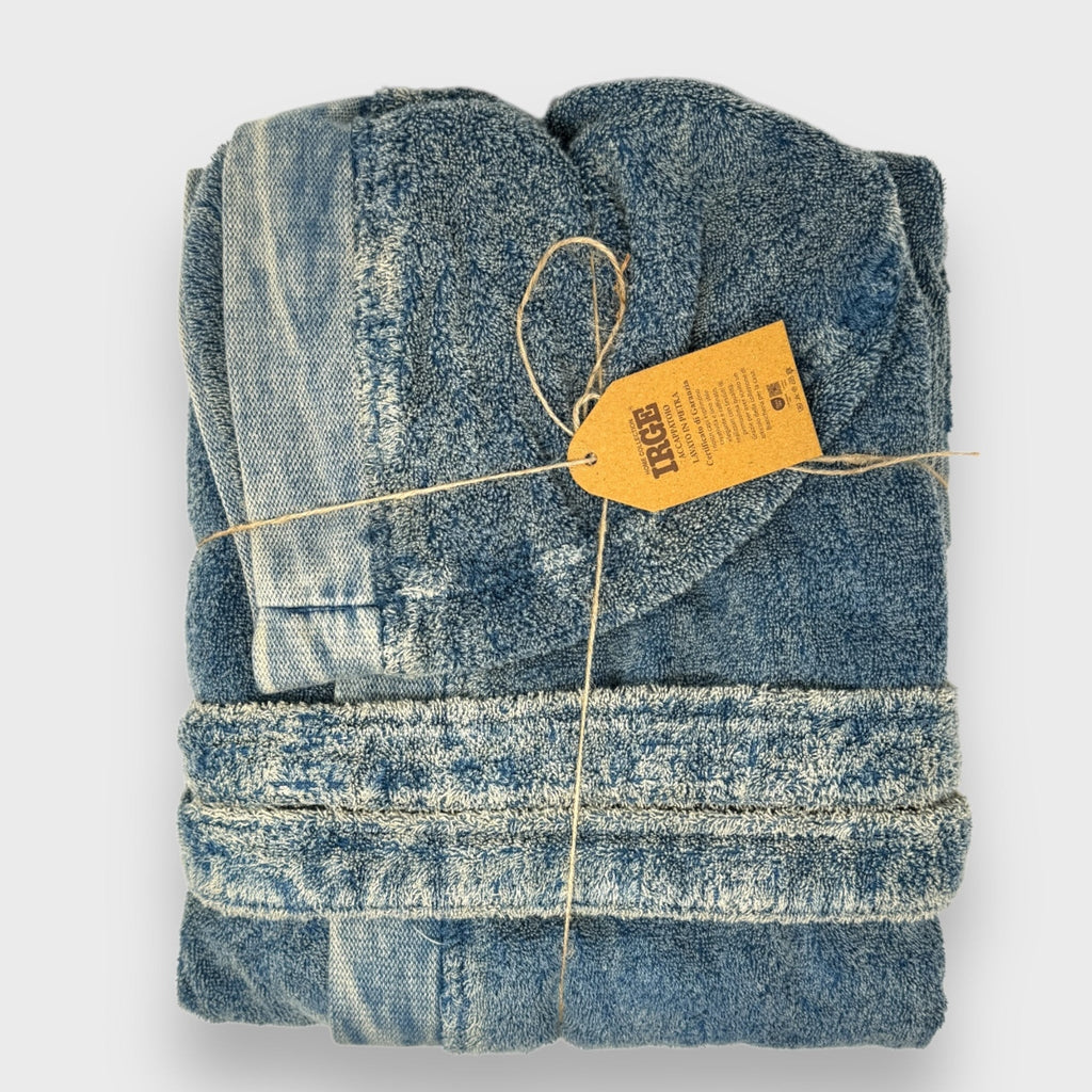Irge - Accappatoio Unisex Spugna Stone Washed 100% Cotone Effetto Slavato