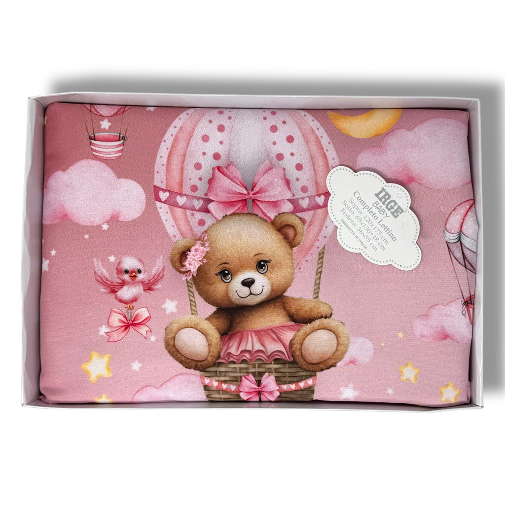 Irge Baby-  Completo Lenzuolini Sotto+sopra+federa Per Lettino 100% Cotone Stampa Digitale 120x180 Art. Bicl Sweet