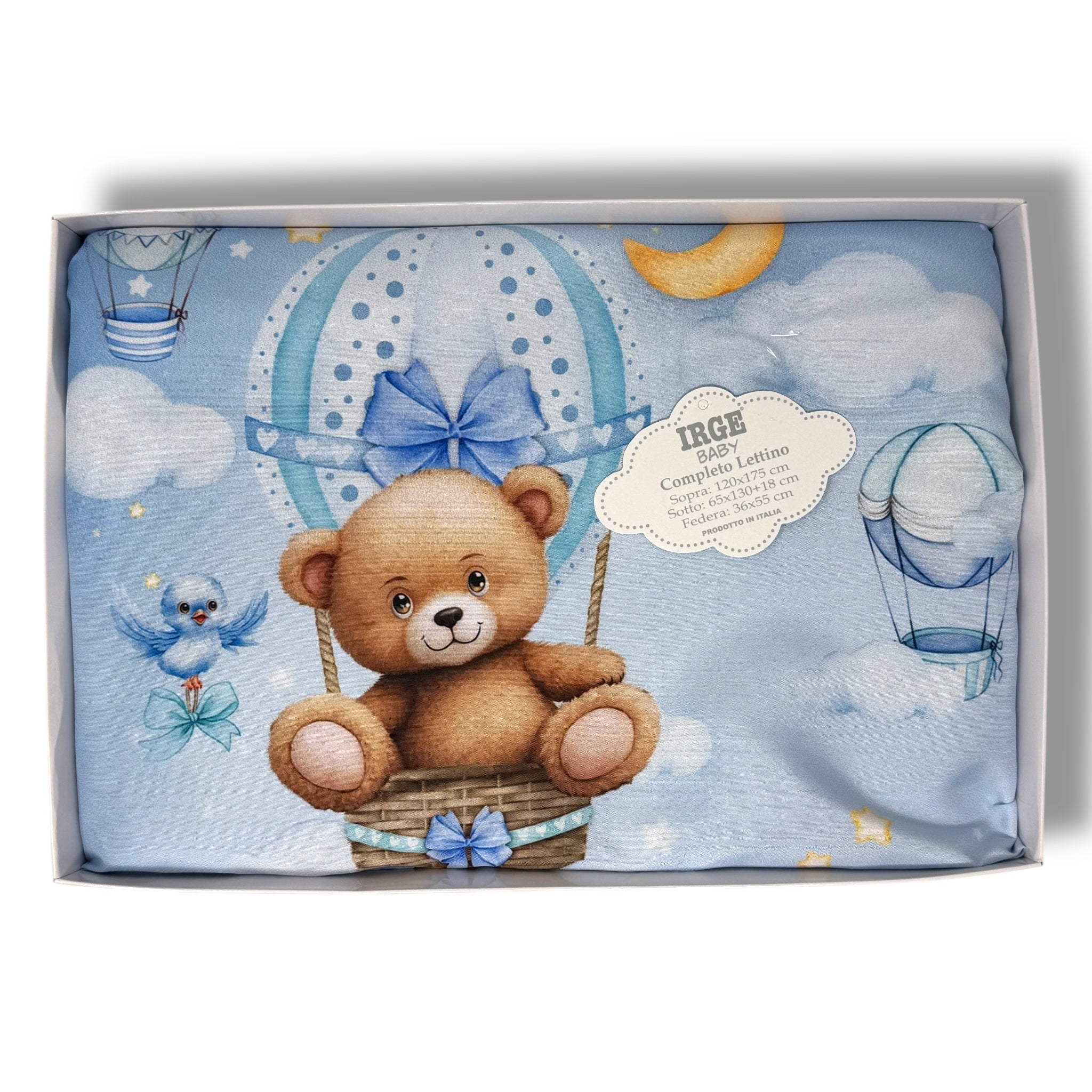 Irge Baby-  Completo Lenzuolini Sotto+sopra+federa Per Lettino 100% Cotone Stampa Digitale 120x180 Art. Bicl Sweet