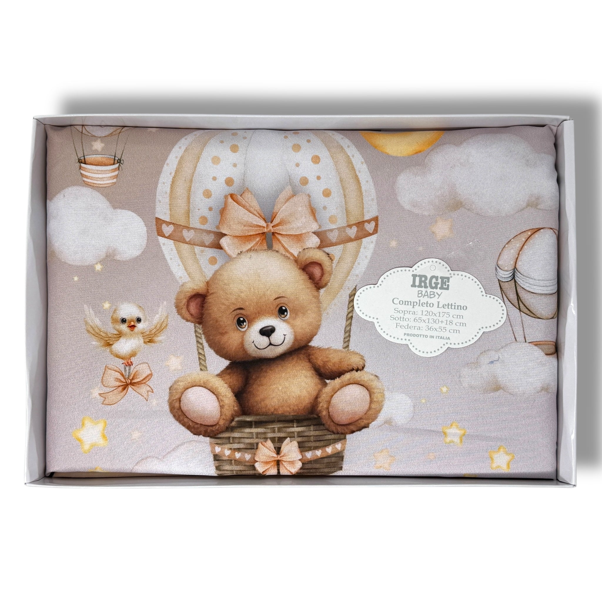 Irge Baby-  Completo Lenzuolini Sotto+sopra+federa Per Lettino 100% Cotone Stampa Digitale 120x180 Art. Bicl Sweet