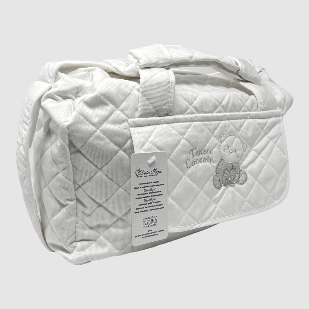 Dolci Sogni - Borsa Porta Accessori Per Neonati -  Fasciatoio Neonato Ricamata Vari Colori