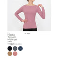 Gladys - Maglia Donna Scollo Barchetta Elasticizzata In Tessuto Melange  Art. Md1623