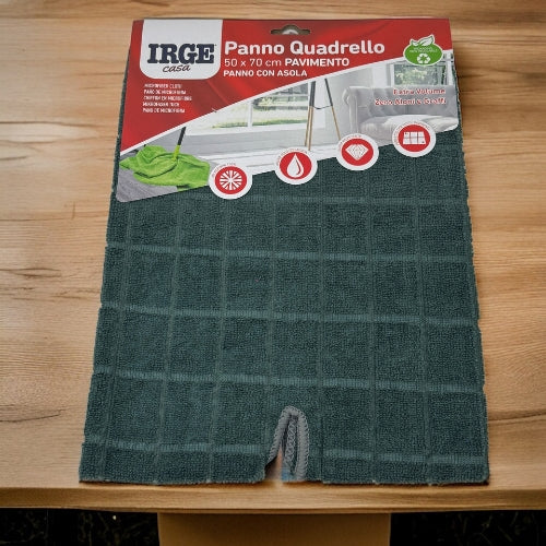 Irge Casa - Panno Quadrello Per Pavimenti In Microfibra Con Asola Mis. 50x70  Art. Pan3314a Quadrello