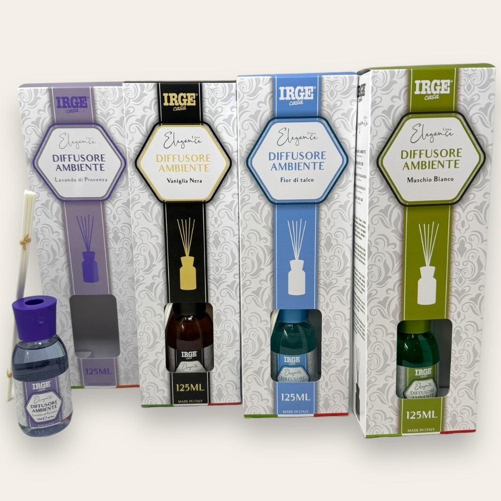 Irge Home - Diffusori Per Ambiente 125ml Concentrato Con Bastoncini Profumo Intenso E Durata Maggiore Art. 125ml
