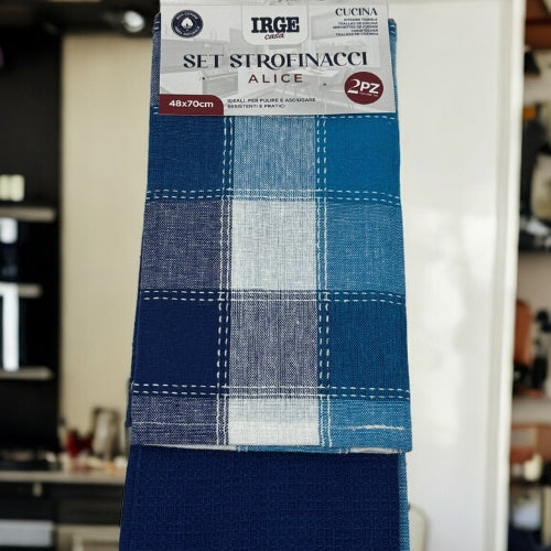 Irge Casa - Confezione 2 Strofinacci-cucina  In 100% Cotone Fantasia  Art. Str6221a Alice
