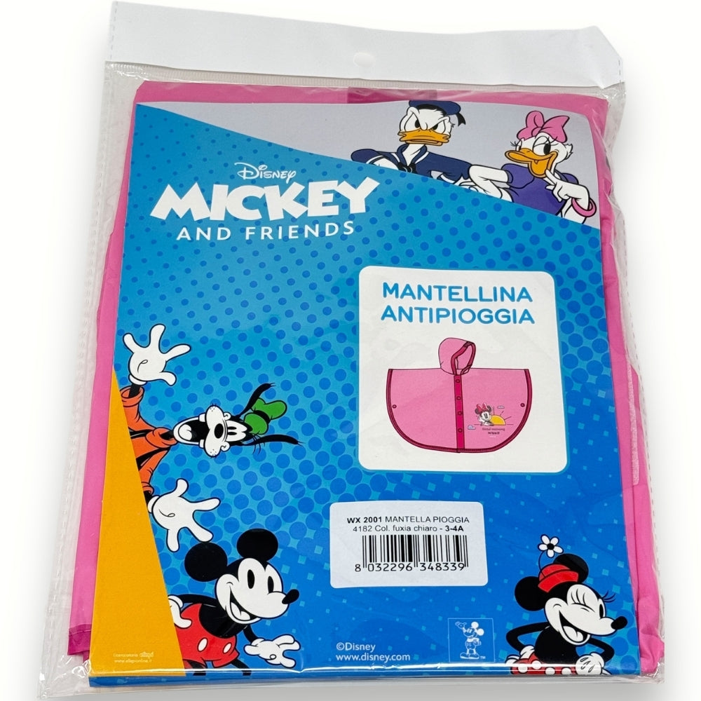 Disney - Mantellina Bimba Antipioggia Con Bottoni E Cappuccio