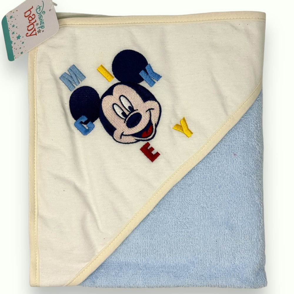 Disney Baby - Accappatoio Triangolo Neonato In Spugna Di Puro Cotone Ricamato  Art. Wb7021ma