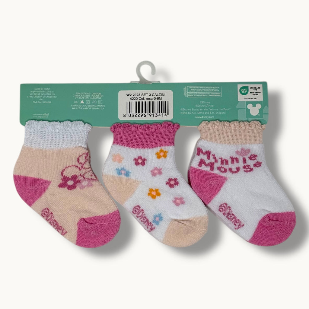 Disney - Confezione 3 Paia Calzini Prima Nascita Disney In Cotone Fantasy Disney Art. W22023