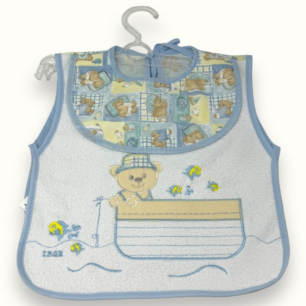 Irge Baby - Bavetta Grembiulino Senza Manica Con Spugna Ricamata In Puro Cotone  Art. Ir422