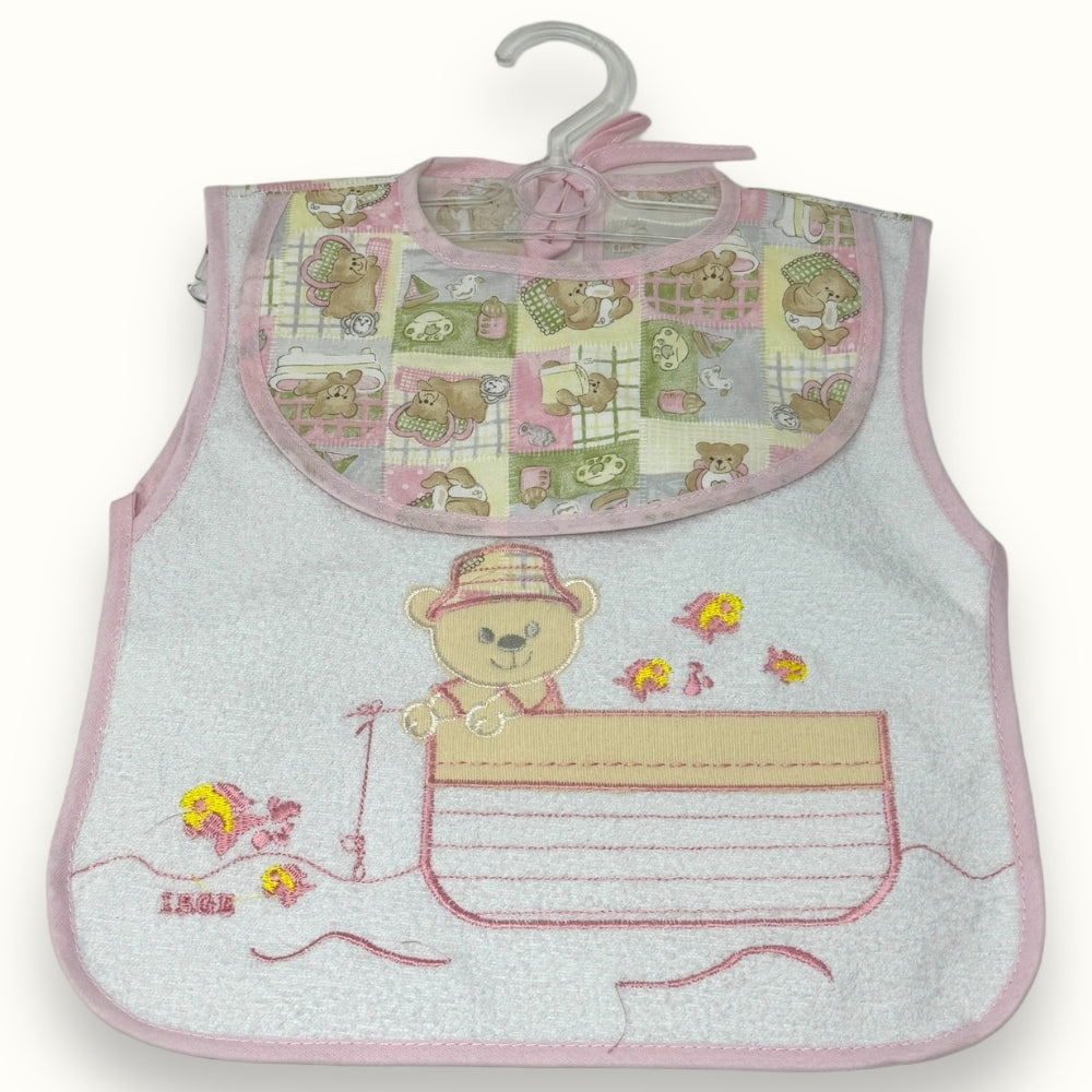 Irge Baby - Bavetta Grembiulino Senza Manica Con Spugna Ricamata In Puro Cotone  Art. Ir422
