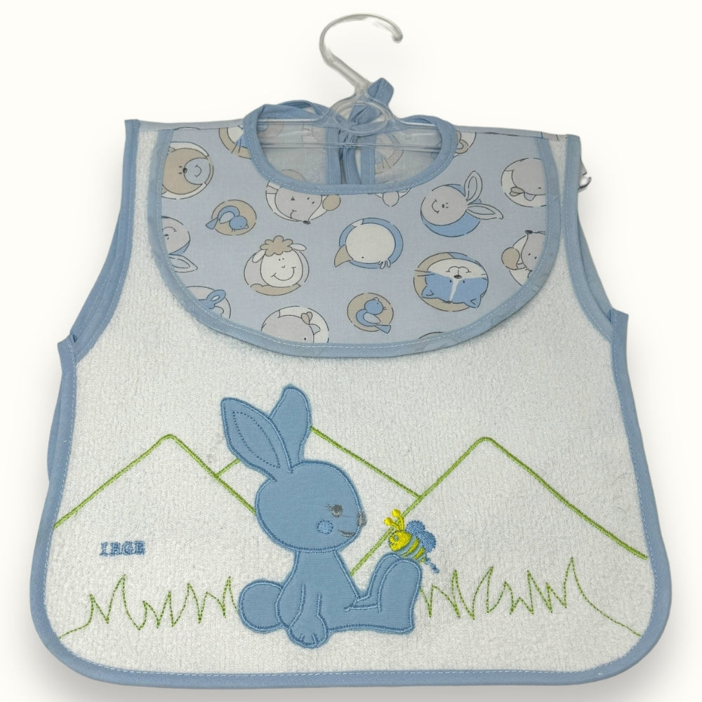 Irge Baby - Bavetta Grembiulino Senza Manica Con Spugna Ricamata In Puro Cotone  Ir423