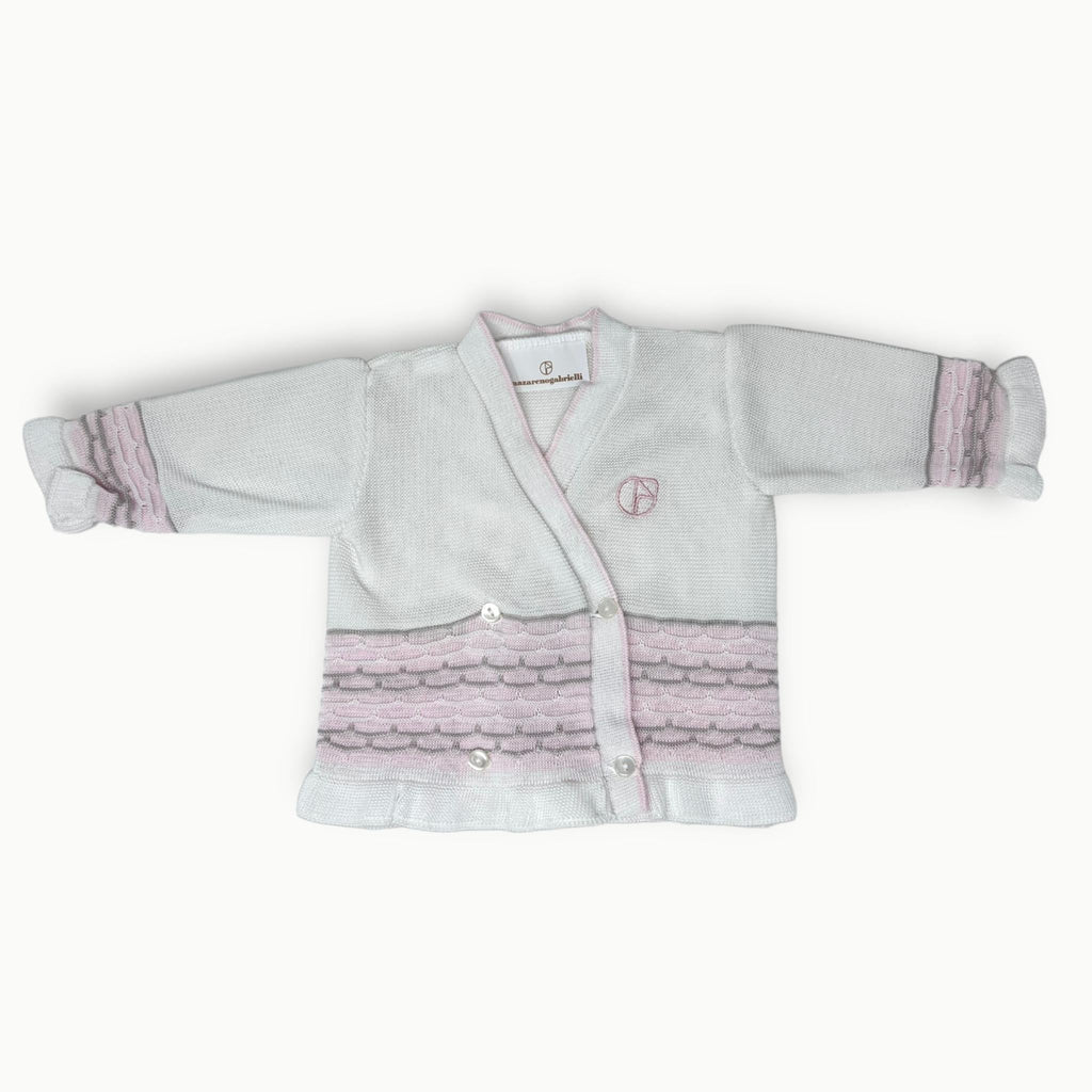 Nazareno Gabrielli Scaldacuore Neonato In Puro Cotone Ricamato Art. Ng751