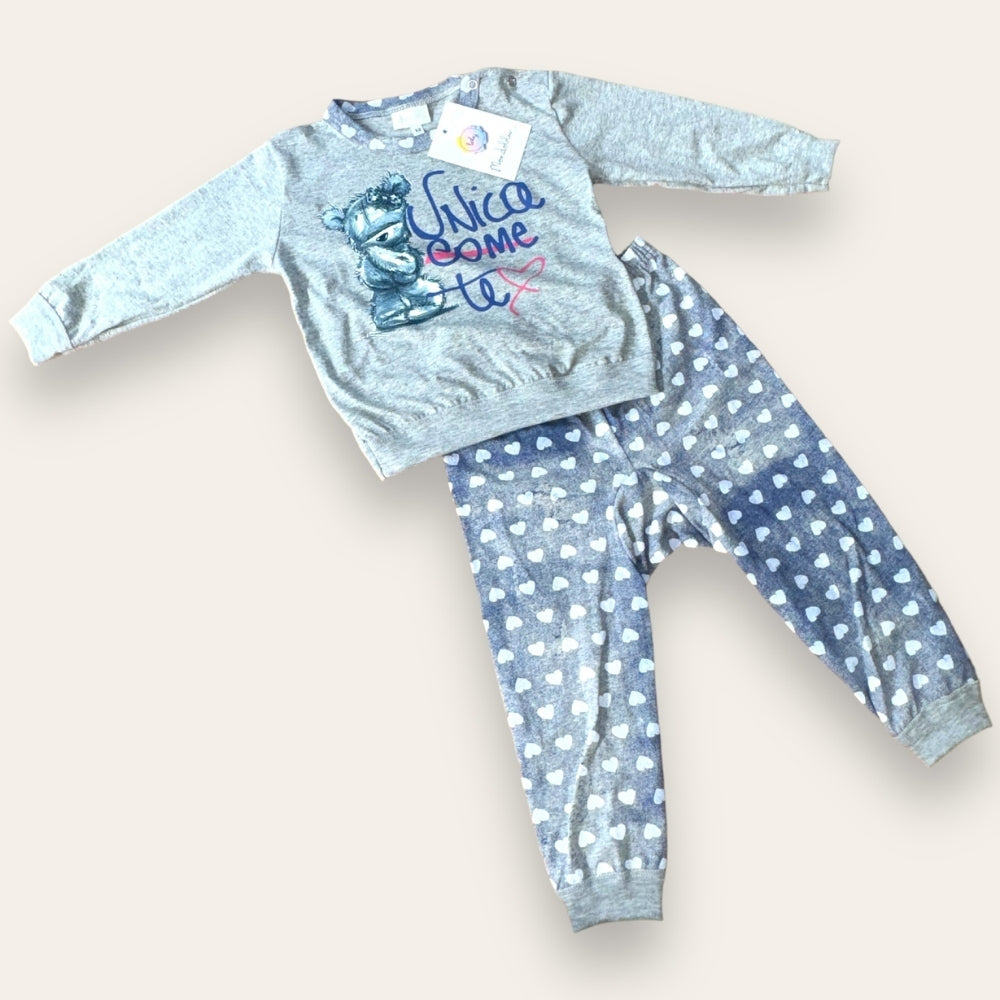 Mondoblu - Pigiama Neonata Femminuccia Stampato Lungo In Puro Cotone Pantalone Anatomico Art. 24722