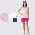Vanuè - Pigiama Donna Corto Spalla Larga Con Stampa In Puro Cotone  Art. Sv6834pgd