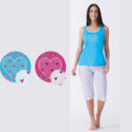 Vanuè - Pigiama Donna Corto Calibrato Spalla Larga Con Stampa In Puro Cotone  Art. Sv6848pgpx