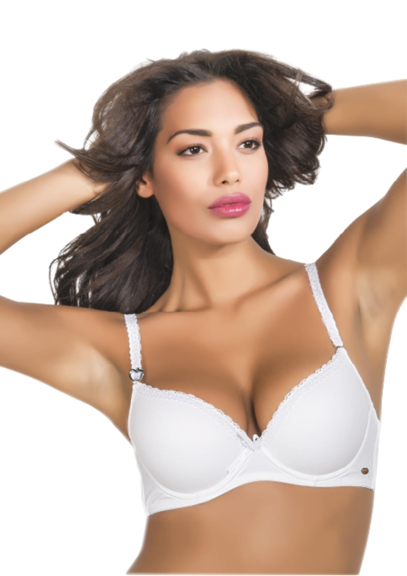 Reggiseno In Microfibra Inserto In Pizzo Imbottito Con Ferretto Coppa B  Baci & Abbracci Art. Bar004 Regg