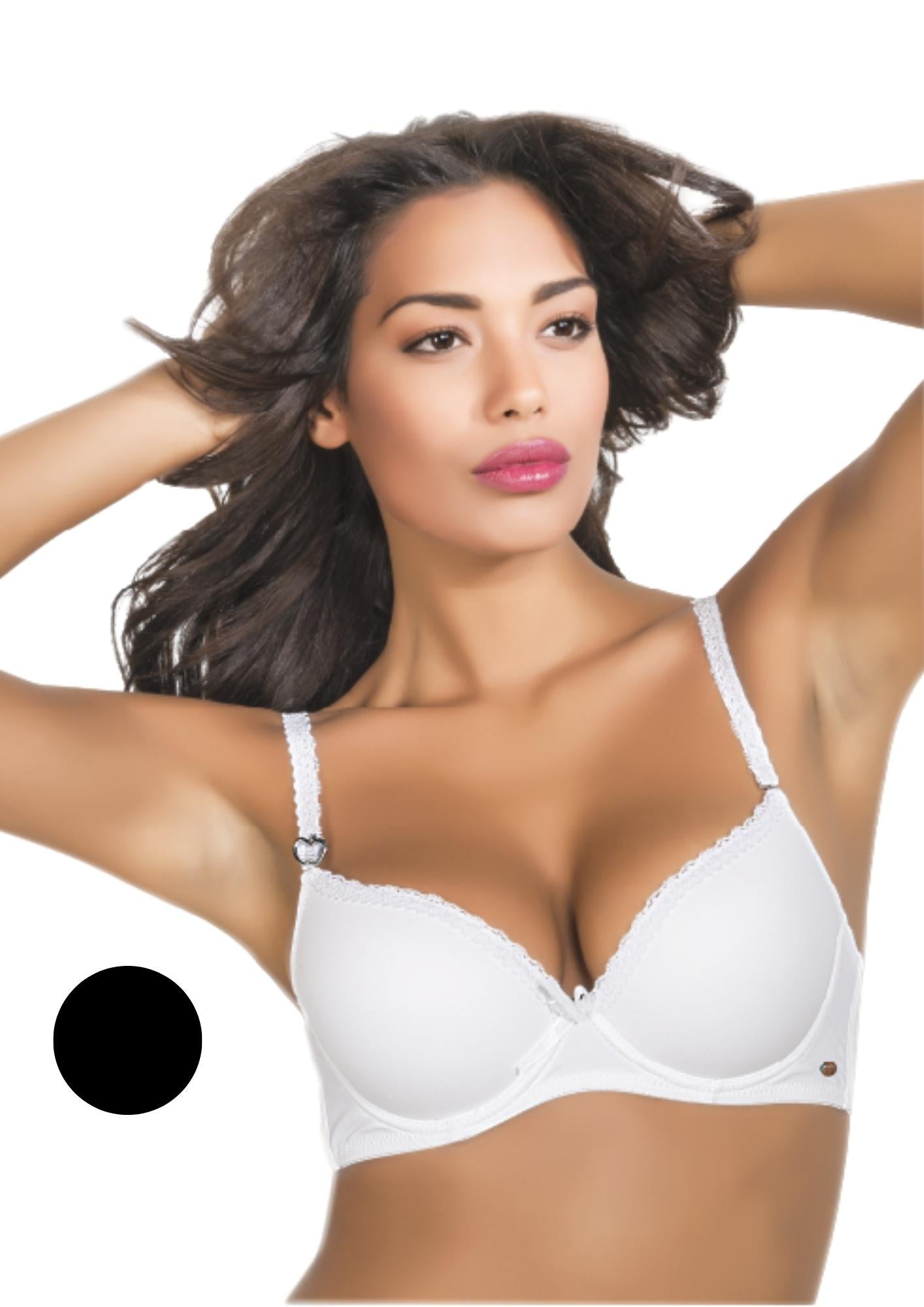 Reggiseno In Microfibra Inserto In Pizzo Imbottito Con Ferretto Coppa B  Baci & Abbracci Art. Bar004 Regg