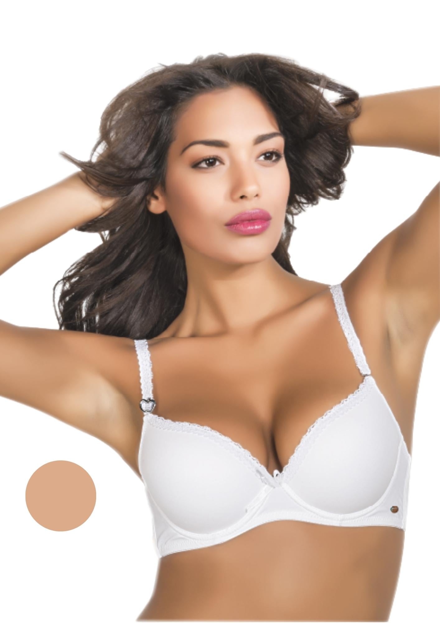 Reggiseno In Microfibra Inserto In Pizzo Imbottito Con Ferretto Coppa B  Baci & Abbracci Art. Bar004 Regg