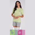 Vanuè -  Pigiama Donna Serafino Corto In Puro Cotone Con Ricamo Art. Vs0090pcd